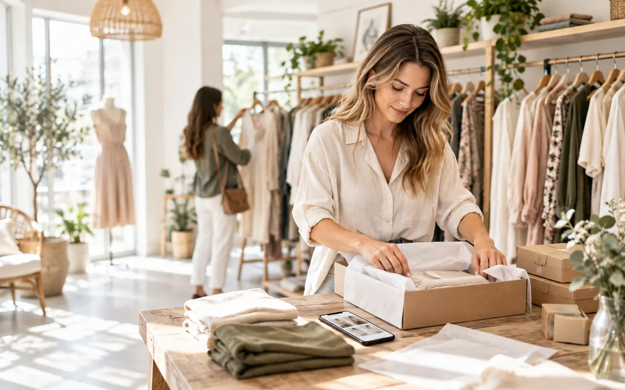 Preparazione di un ordine online in boutique
